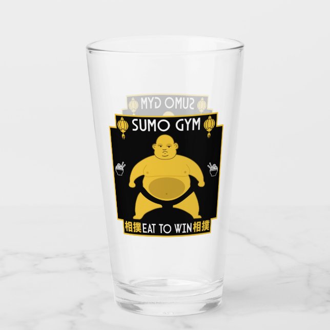 Funny Sumo Wrestler Glass (Front)