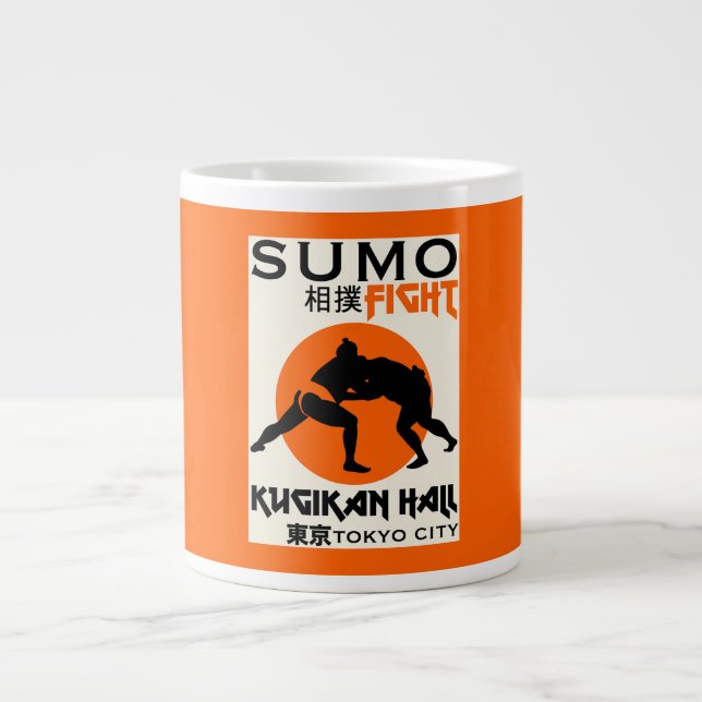 Funny Sumo Wrestler Large Coffee Mug (Front)