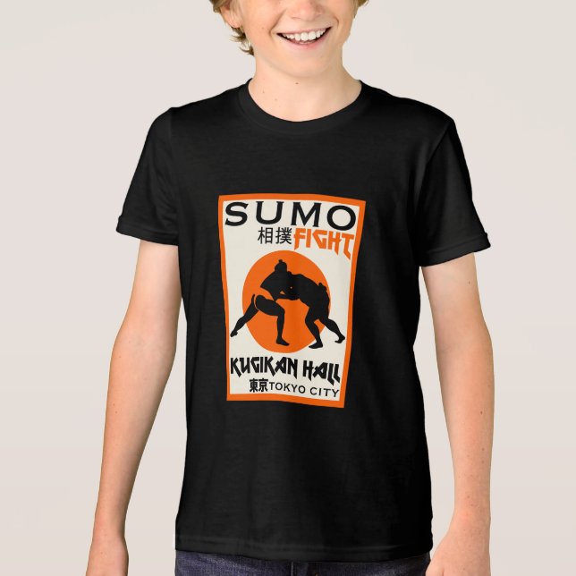 Funny Sumo Wrestler Tri-Blend Shirt (Front)