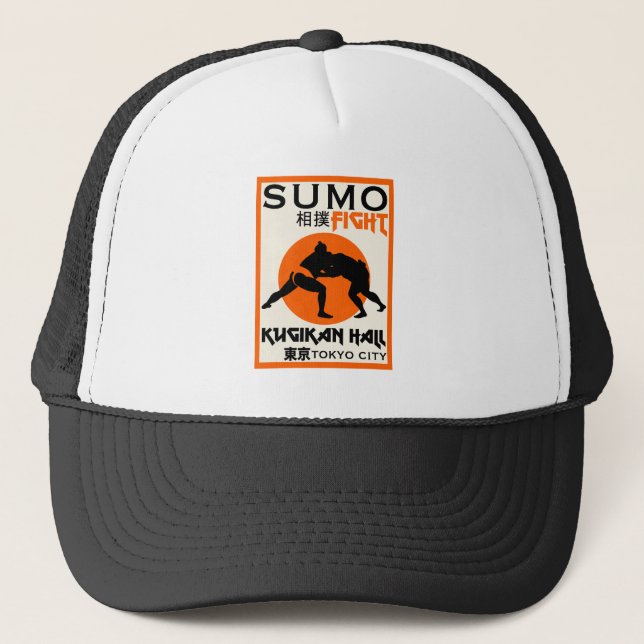 Funny Sumo Wrestler Trucker Hat (Front)