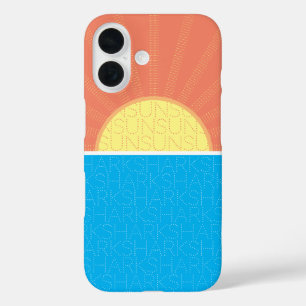Funny Sun and Sharks Summer iPhone 16 Case