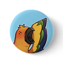 Funny Sun Conure Bird Button