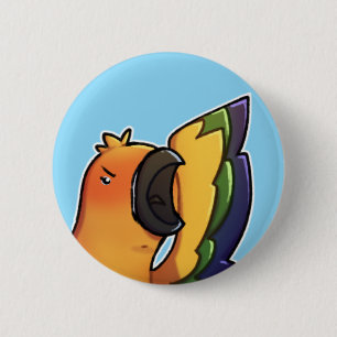 Funny Sun Conure Bird Button
