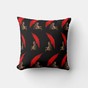 Funny Sun Smart Meerkat Under Umbrella, Cushion