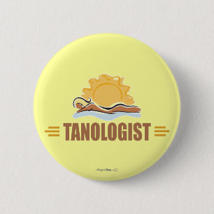Funny Sun Tanning 6 Cm Round Badge