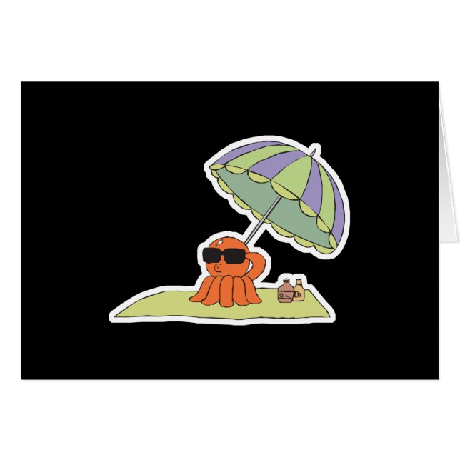 funny sun tanning beach octopus (Front Horizontal)