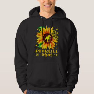 Funny Sunflower Pitbull Mum Dog Lover Hoodie