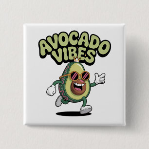 Funny Sunglasses Avocado 15 Cm Square Badge