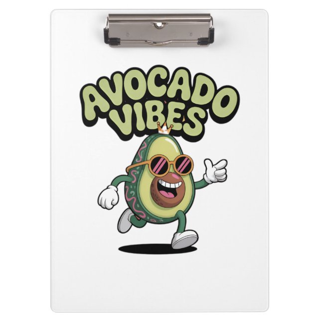 Funny Sunglasses Avocado Clipboard (Front)