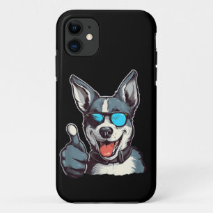 Funny sunglasses dog with thumbs up Case-Mate iPhone case