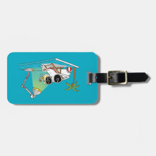 Funny Sunglasses on Vacation Cartoon   Summer  Luggage Tag