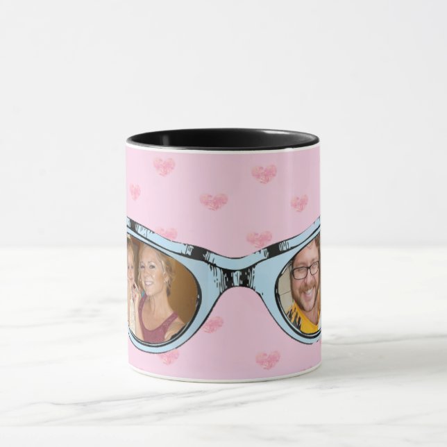 Funny Sunglasses Photo Personalised Coffee Mug (Center)
