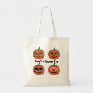 Funny Sunglasses with Pumpkins Halloween Tote Bag