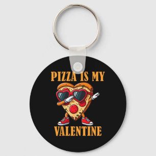 Funny Sungles Pizza Slice Dabbing Valentine's Day Key Ring