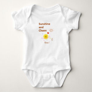 Funny "Sunshine and Chaos" Baby T-Shirt - Cute Kaw Bodysuit
