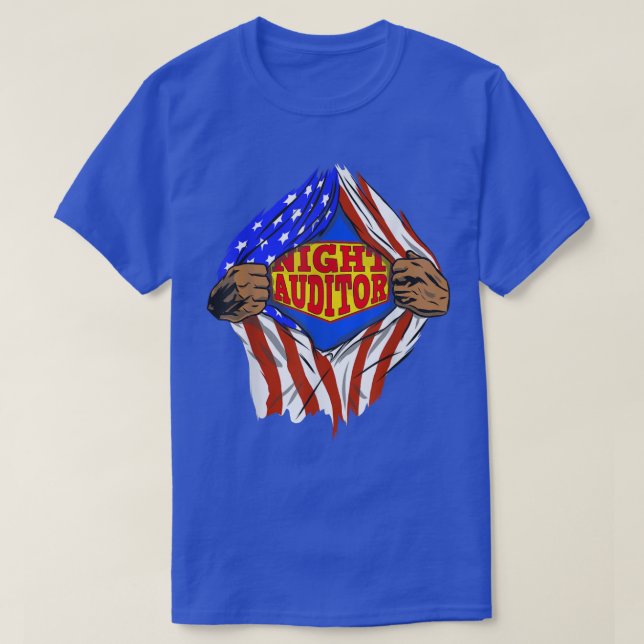 Funny Super Night Auditor Hero Job  T-Shirt (Design Front)