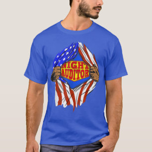 Funny Super Night Auditor Hero Job  T-Shirt