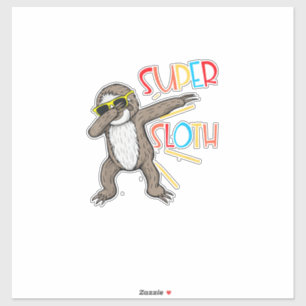 Funny Super Sloth Superhero Dabbing Dance Move Dab