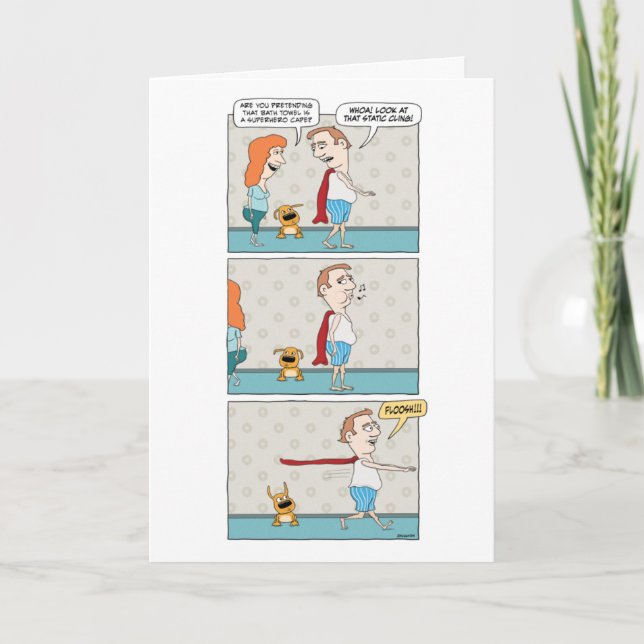 Funny Superhero birthday card (Front)