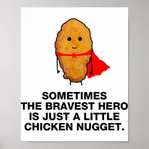 Funny Superhero Chicken Nugget Chicken Nuggets Shi Poster