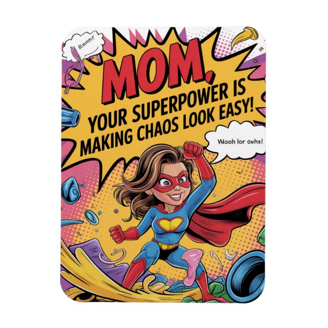 Funny Superhero Mum Mother’s Day Magnet (Vertical)