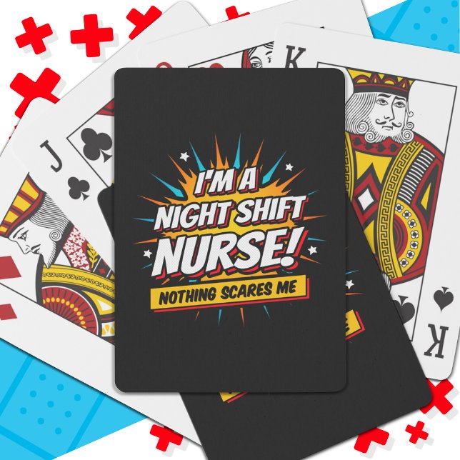 Funny Superhero Night Shift Nurse Appreciation Playing Cards (Creator Uploaded)
