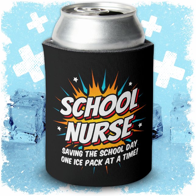Funny Superhero School Nurse Appreciation Can Cooler (Creator Uploaded)