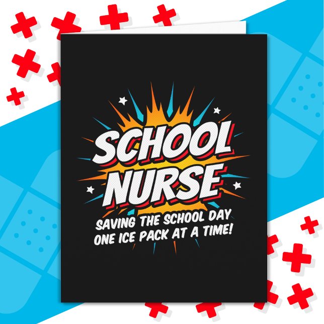 Funny Superhero School Nurse Appreciation Card (Creator Uploaded)