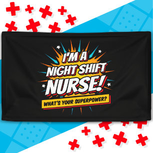 Funny Superpower Night Shift Nurse Appreciation Banner