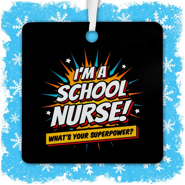 Funny Superpower School Nurse Appreciation Metal Tree Decoration (Creator Uploaded)