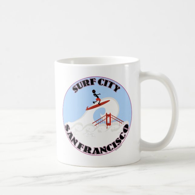 Funny Surf City San Francisco Coffee Mug (Right)