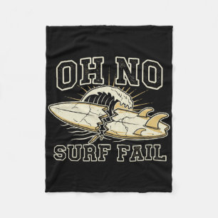 Funny Surf Fail Surfboard Graphic Fleece Blanket