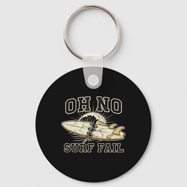 Funny Surf Fail Surfboard Graphic  Key Ring (Front)