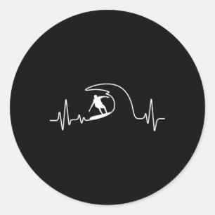 Funny Surfing Art For Men Women Kids Surfing Lover Classic Round Sticker