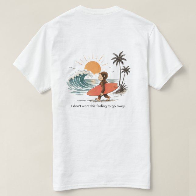 Funny surfing Beach T-Shirt (Design Back)