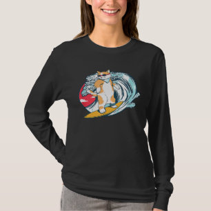 Funny Surfing Cat Kitty Surfer Surfboard T-Shirt