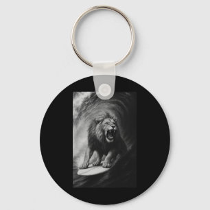 Funny Surfing Lion Selfie On Surfboard Safari Anim Key Ring