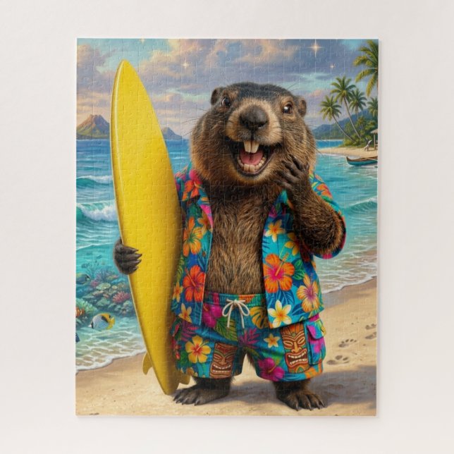 Funny Surfing Marmot Puzzle (Vertical)