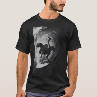 Funny Surfing Ostrich Selfie On Surfboard Safari T-Shirt