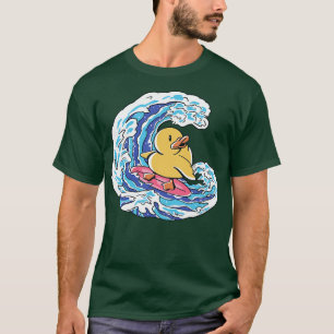 Funny Surfing Rubber Ducky Great Wave Japanese Ill T-Shirt