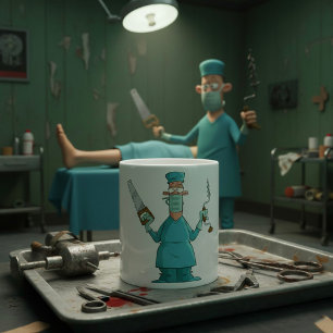 Funny Surgeon Cartoon Hilarious Medical Humour  Coffee Mug