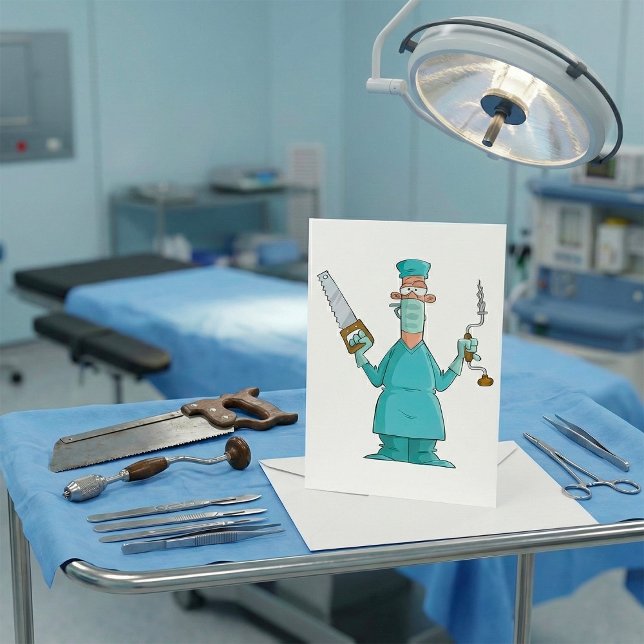 Funny Surgeon Cartoon Hilarious Medical Humour  Invitation (Creator Uploaded)