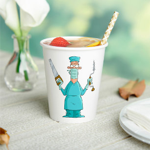 Funny Surgeon Cartoon Hilarious Medical Humour  Paper Cups