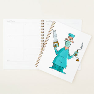 Funny Surgeon Cartoon Hilarious Medical Humour Planner