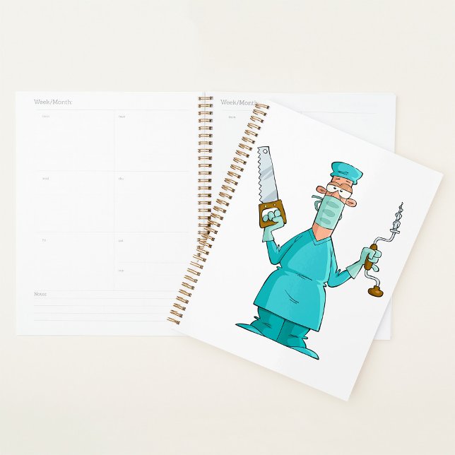 Funny Surgeon Cartoon Hilarious Medical Humour  Planner (Creator Uploaded)