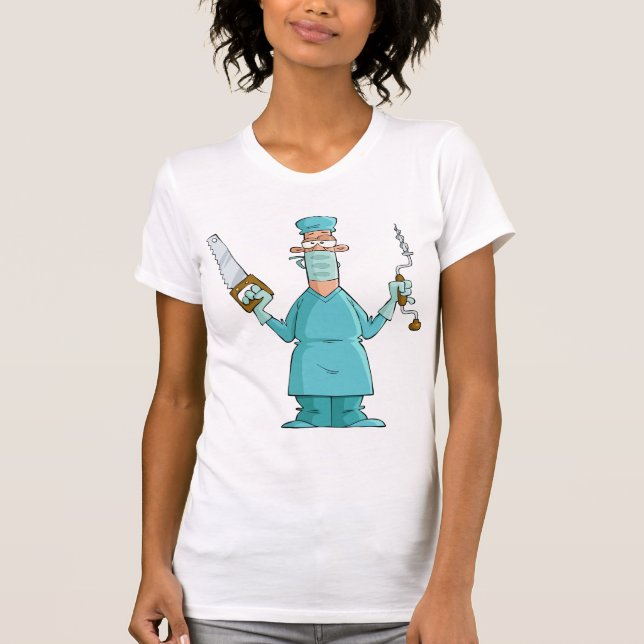 Funny Surgeon Cartoon Hilarious Medical Humour  T-Shirt (Front)