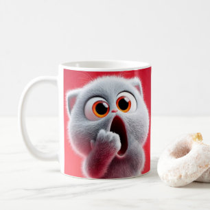Funny Surprised Cat Coffee Mug – Cute Gift for Cat