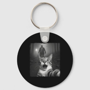 Funny Surprised Cat Selfie Shocked By Trump Meme  Key Ring