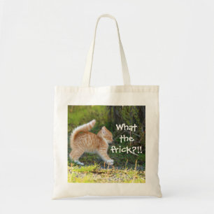 Funny Surprised Ginger Kitten. What the frick? Tote Bag