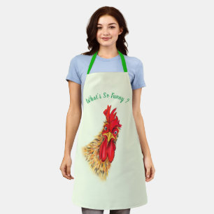 Funny Surprised Rooster Apron - Custom Text